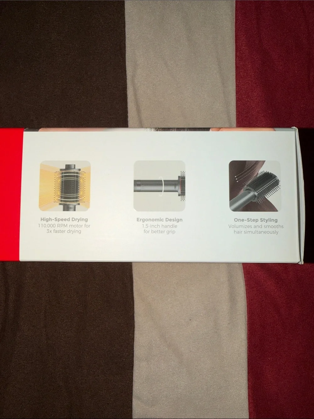 TYMO Hot Air Brush - Red Styling Hot Air Brush for Men